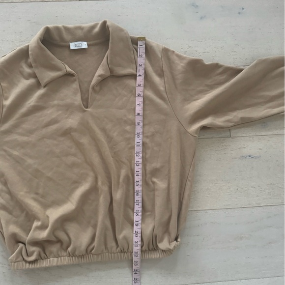 AYR The Courtside Tan Long Sleeve Polo Shirt Biscuit, S - Picture 7 of 8